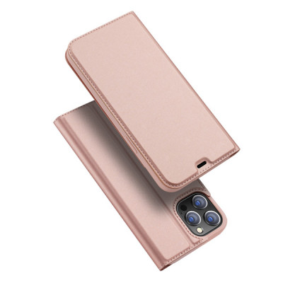 Кожени калъфи Кожени калъфи за Apple Iphone Луксозен кожен калъф тефтер ултра тънък с визитник FLEXI оригинален DUX DUCIS за Apple Iphone 12 Pro Max 6.7 златисто розов